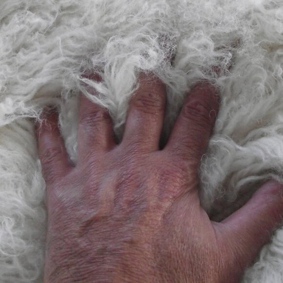 BRAND NEW 5X5 SQUARE GREEK FLOKATI RUG. LONG 3" WOOL PILE. SHAGGY WOOL AREA RUG - Picture 5 of 6